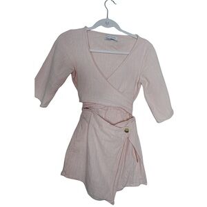 Urban Outfitters Pale Pink V-Neck Romper